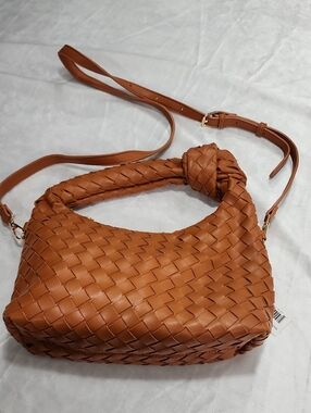 Ophelia Roe Knot Handle Bag. Caramel Color